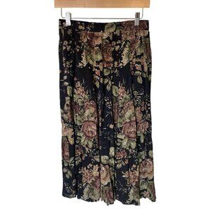 Vintage Floral Pleated Midi Skirt Womens 9/10 Cottagecore Fairycore Fairy Grunge